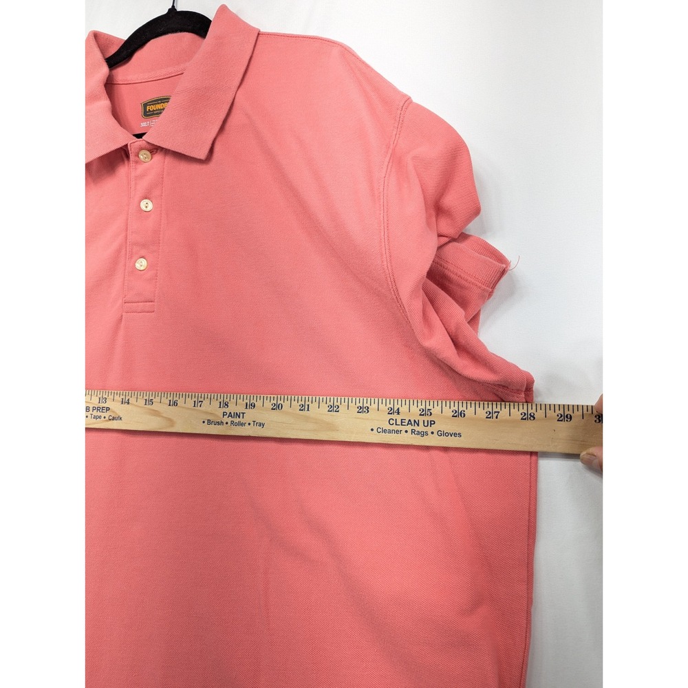 The Foundry Supply Co Mens 3XLT Coral Pink Short Sleeve Cotton Pique Polo Shirt - Picture 5 of 5